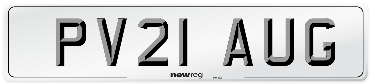PV21 AUG Number Plate from New Reg